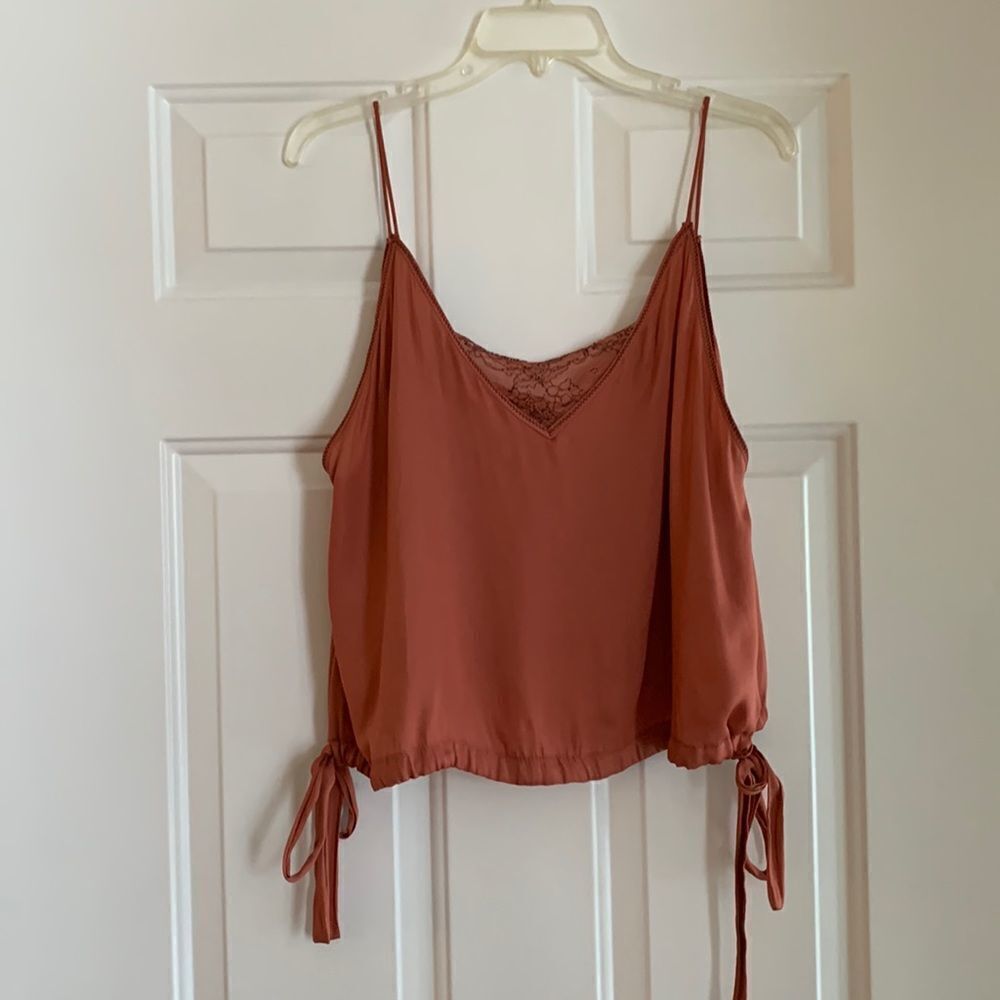 Mustard Seed size medium spaghetti strap top with drawstring cropped bottom